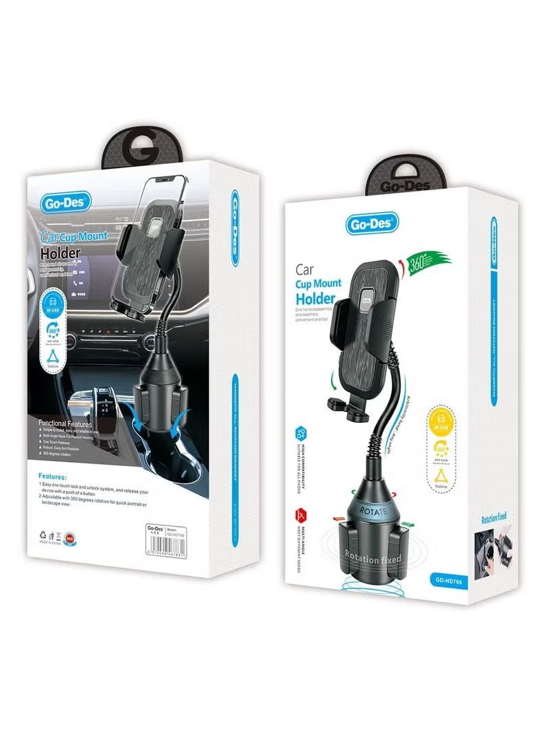Go-Des - Car Cup Mount Phone Holder
