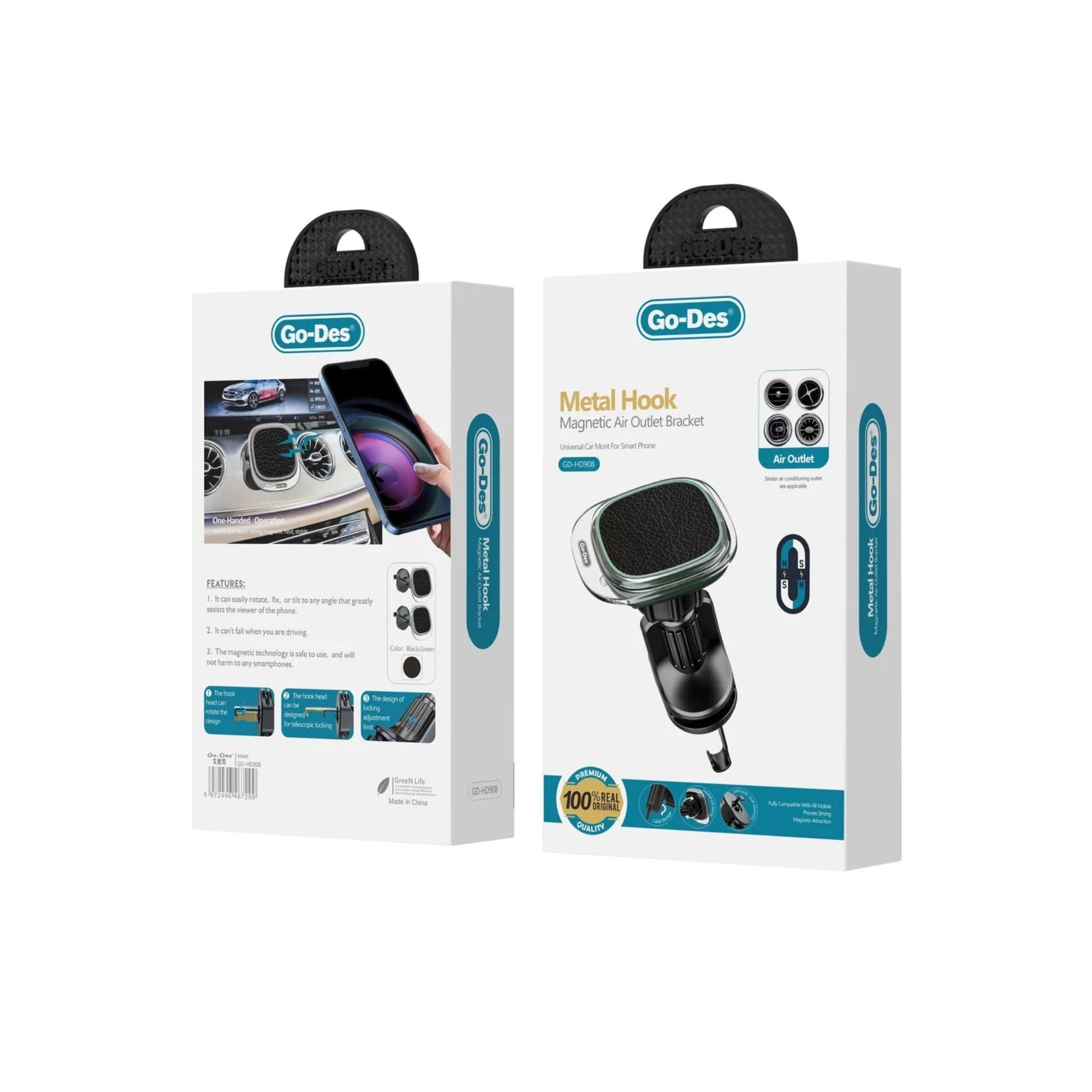 Go-Des - Metal Hook Magnetic Air Vent Holder