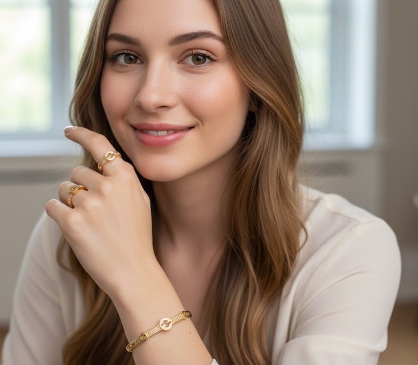 Modern Cross-Bar Zirconia Bangle Set