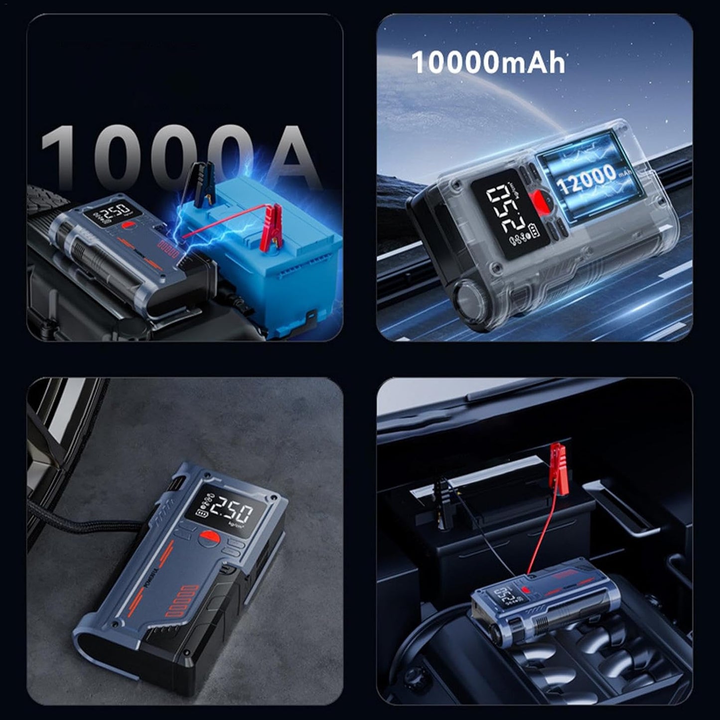 Portable Car Jump Starter with Digital Display ©